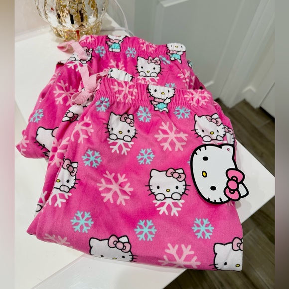 Hello Kitty Other - ✨VIRAL✨ New Pink Plush Hello Kitty Sanrio Pajama Pants X-Mas edition
